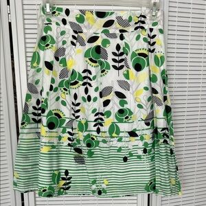 Elementz Green and Yellow A-Line Skirt